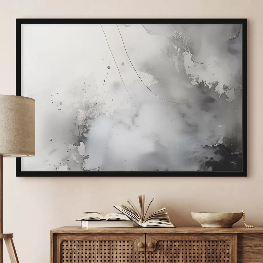 murales de pared Abstracción gris con trazos de pintura f35310