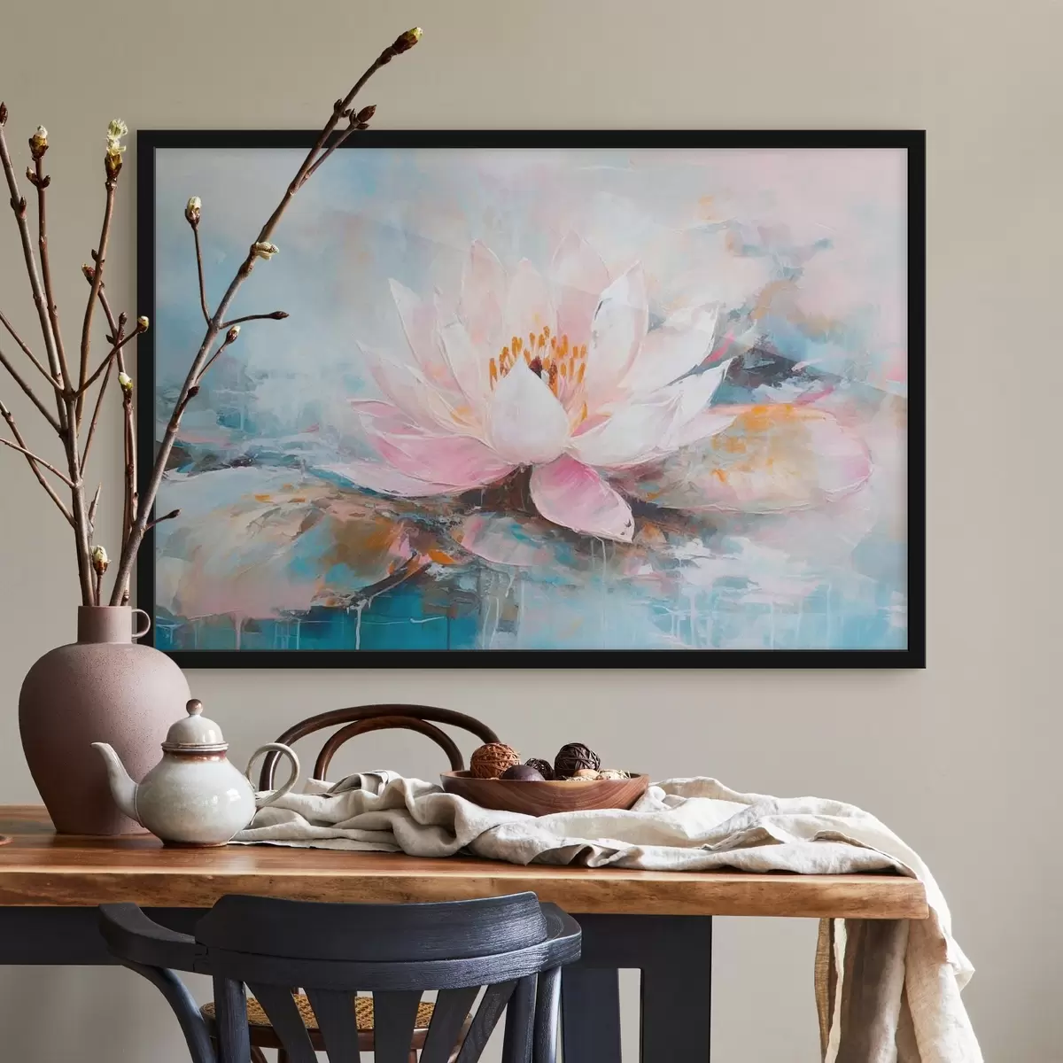 Poster Ilustración de una peonía en acuarela f35449