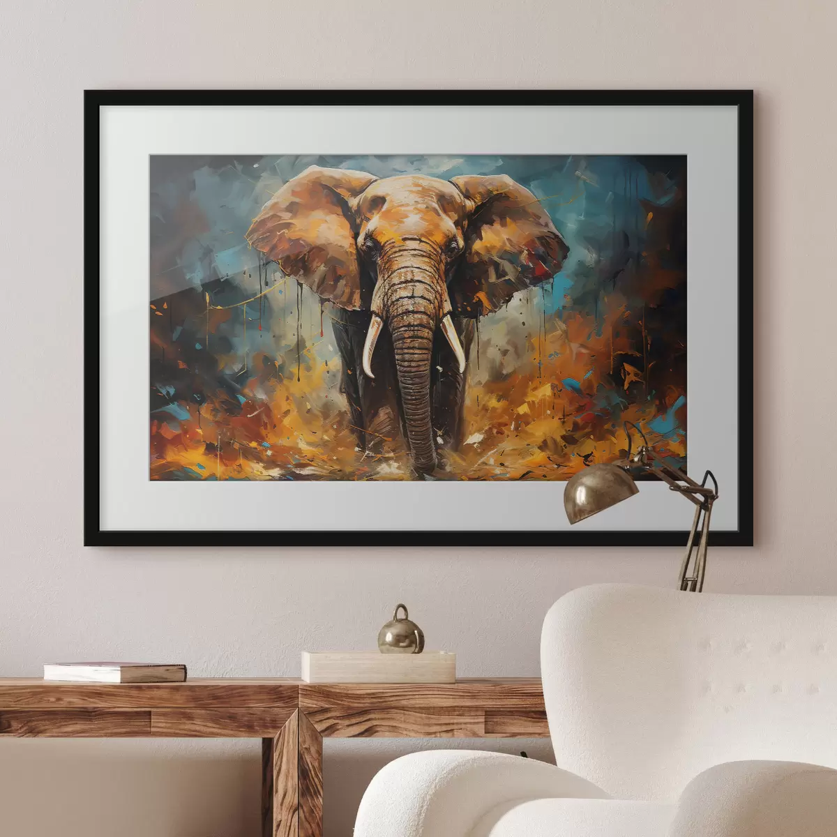 Poster Dibujo abstracto, elefante f35505