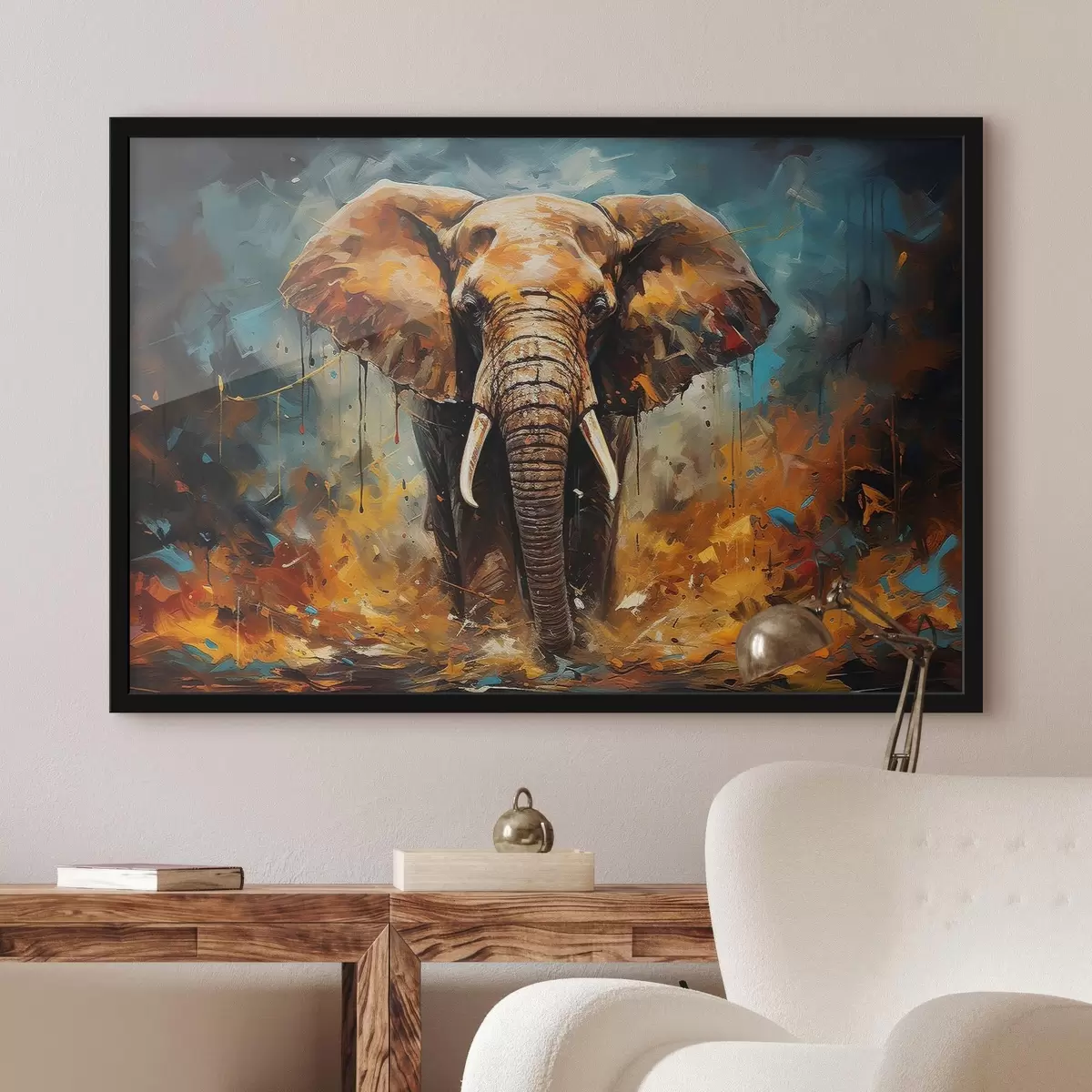 Poster Dibujo abstracto, elefante f35505