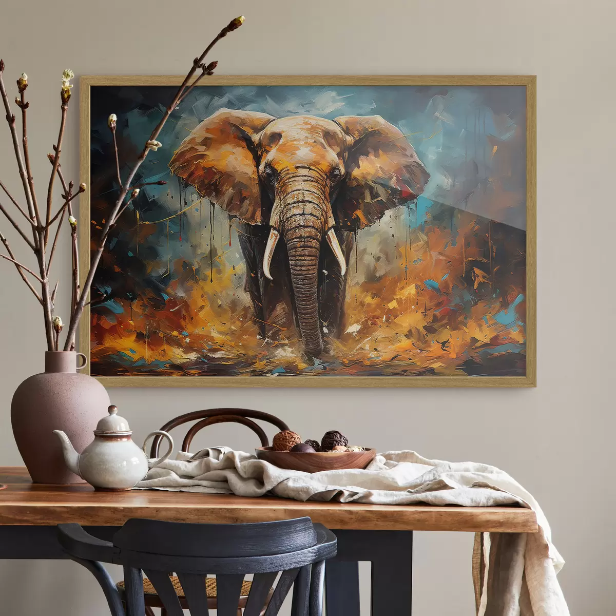 Poster Dibujo abstracto, elefante f35505