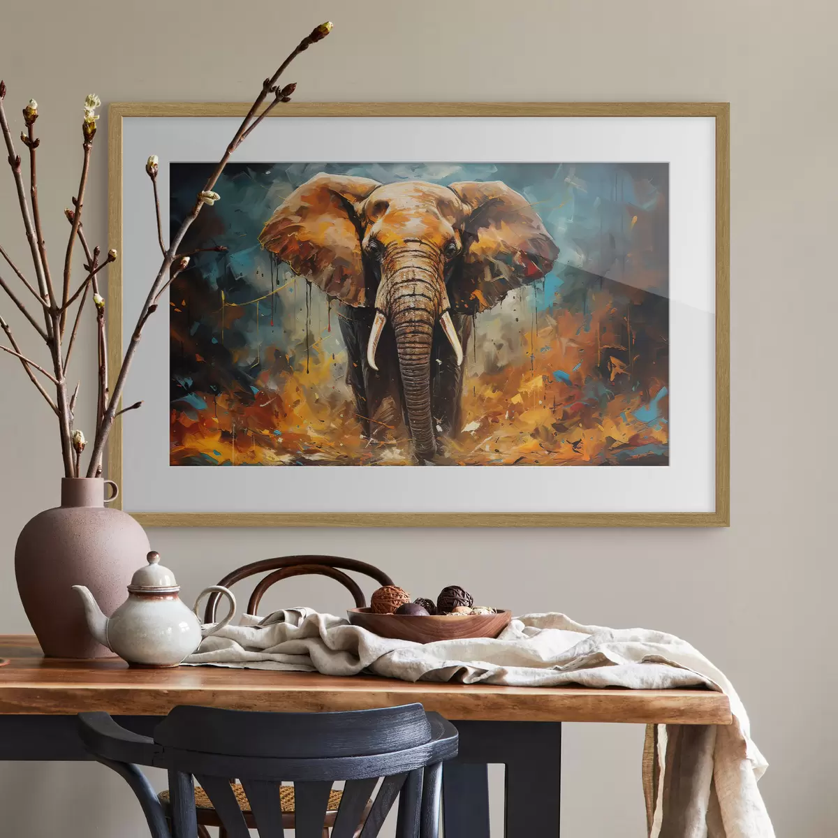 Poster Dibujo abstracto, elefante f35505