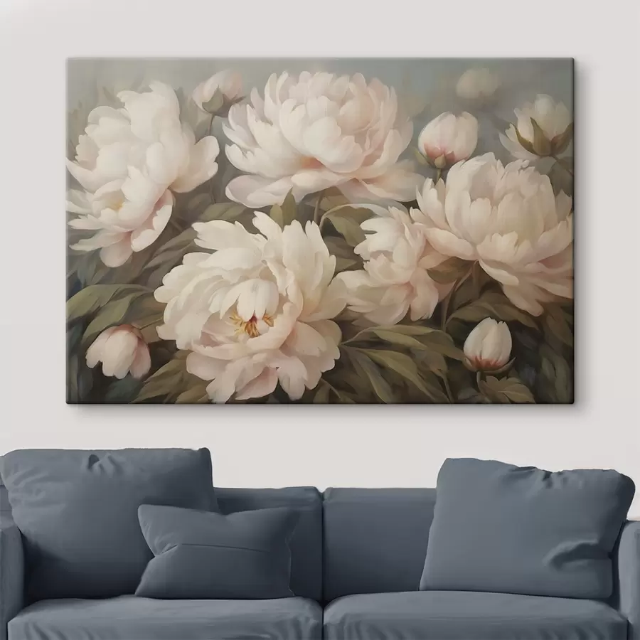 murales de pared Flores y hojas sobre fondo borroso s41763