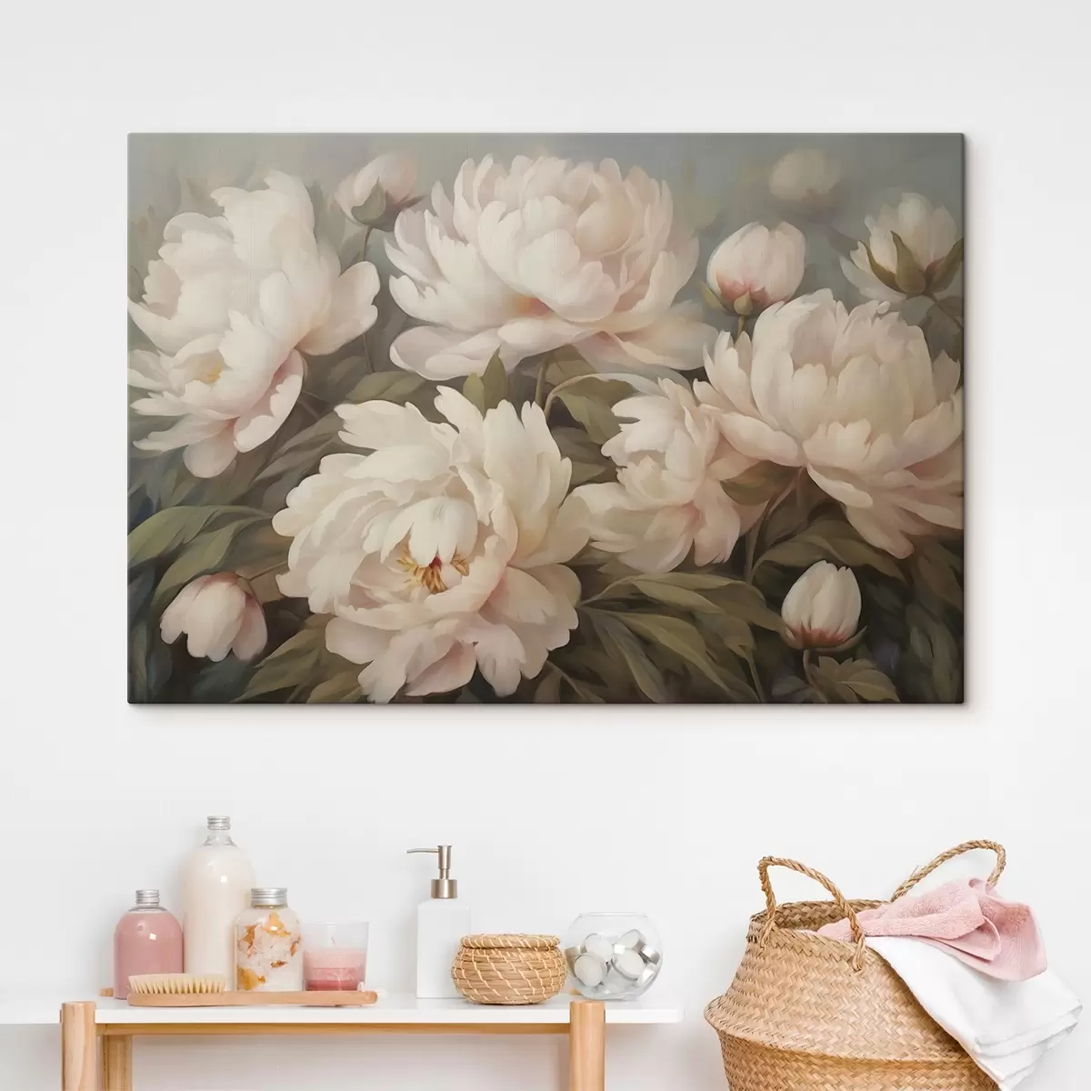 murales de pared Flores y hojas sobre fondo borroso s41763