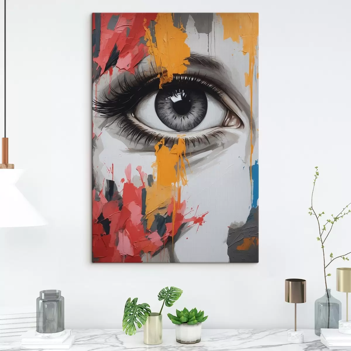 murales de pared Ojo de mujer al óleo s41768