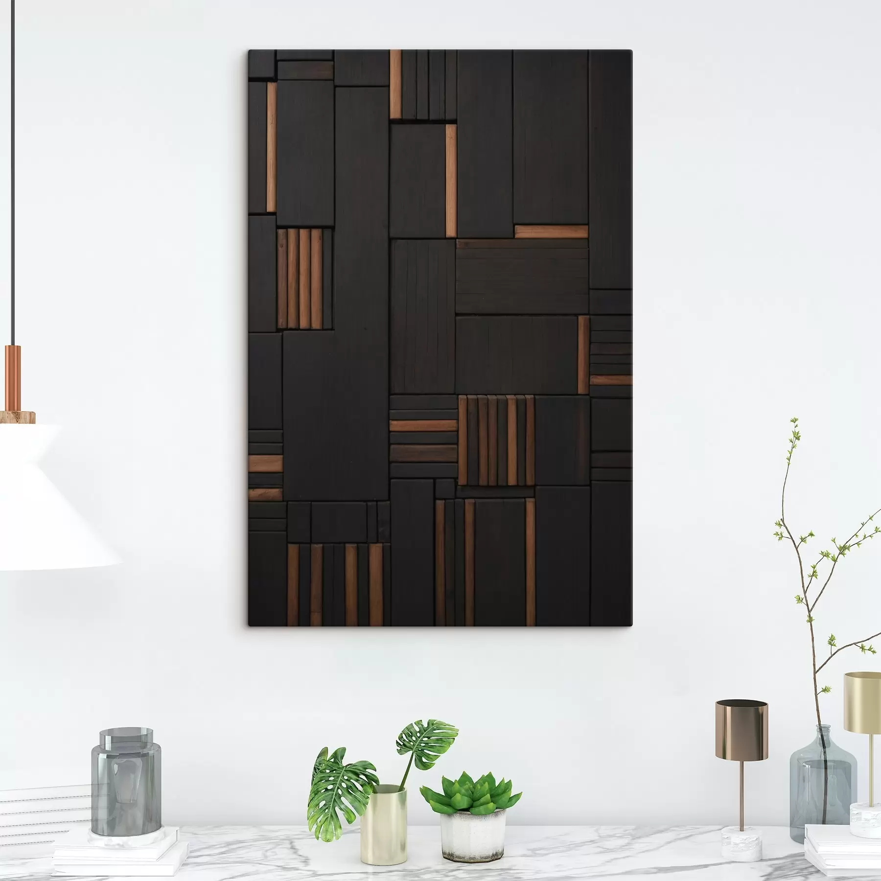 murales de pared Pared con la imagen de tejas de madera s41782