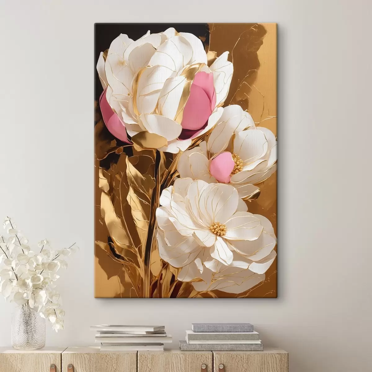 murales de pared Flores sobre fondo amarillo s42090