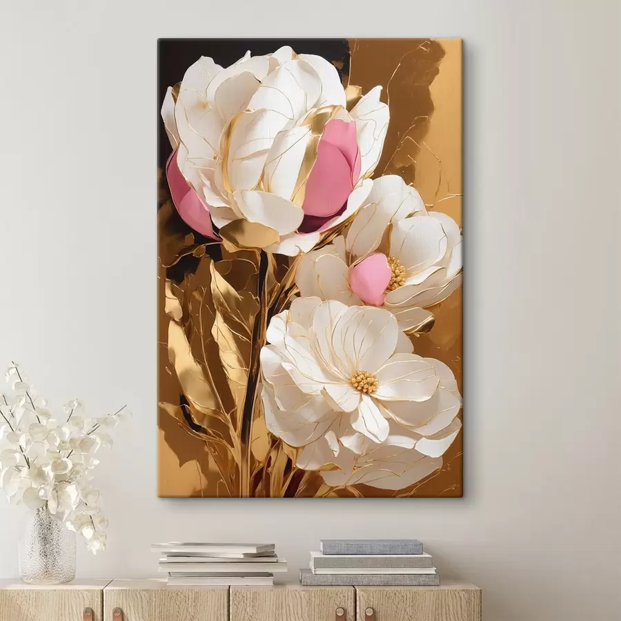 murales de pared Flores sobre fondo amarillo s42090