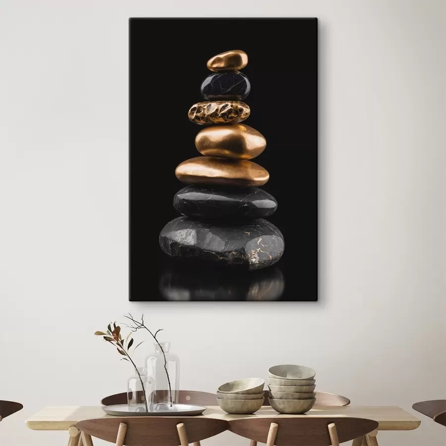 murales de pared Rocas negras y amarillas sobre fondo oscuro s42094