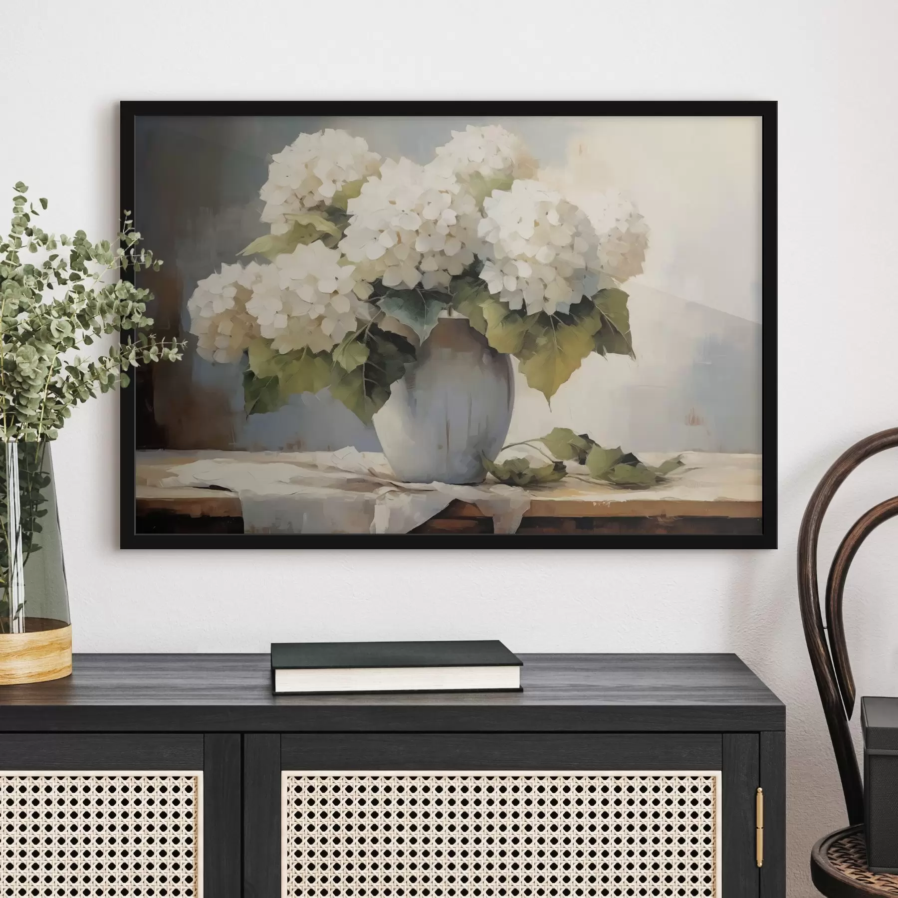 murales de pared Jarrón con flores sobre la mesa f41761