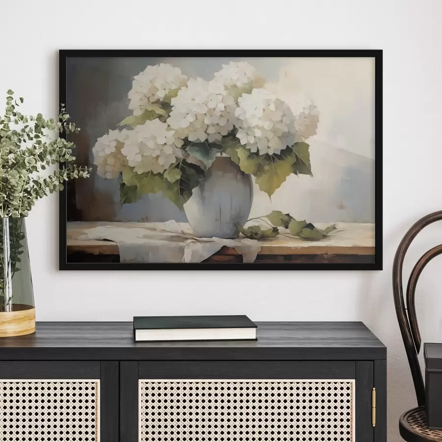 murales de pared Jarrón con flores sobre la mesa f41761