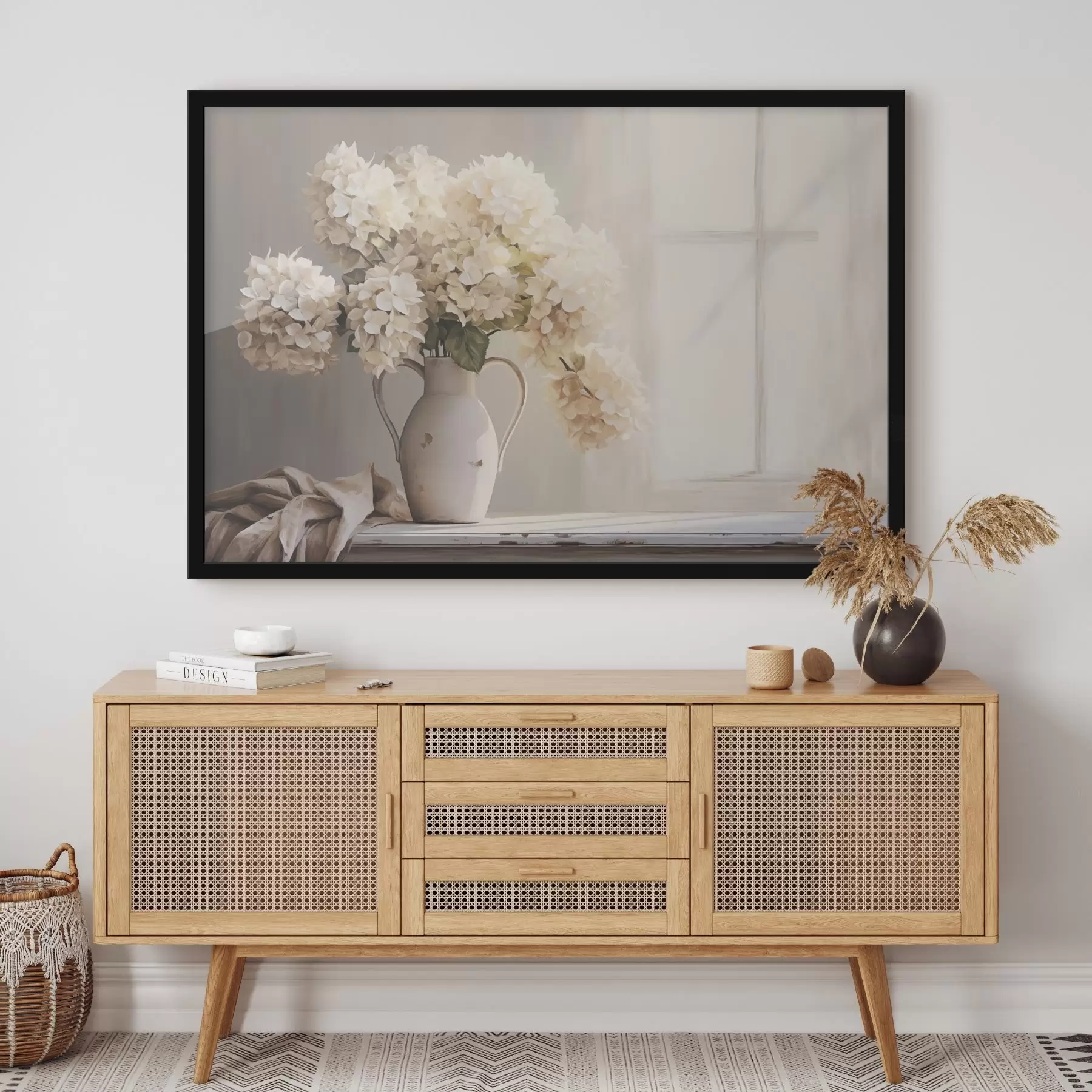 murales de pared Jarrón con flores en el alféizar de la ventana f41762