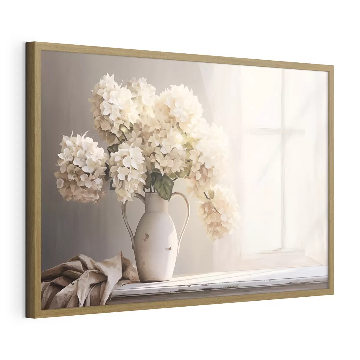 Poster Jarrón con flores en el alféizar de la ventana f41762