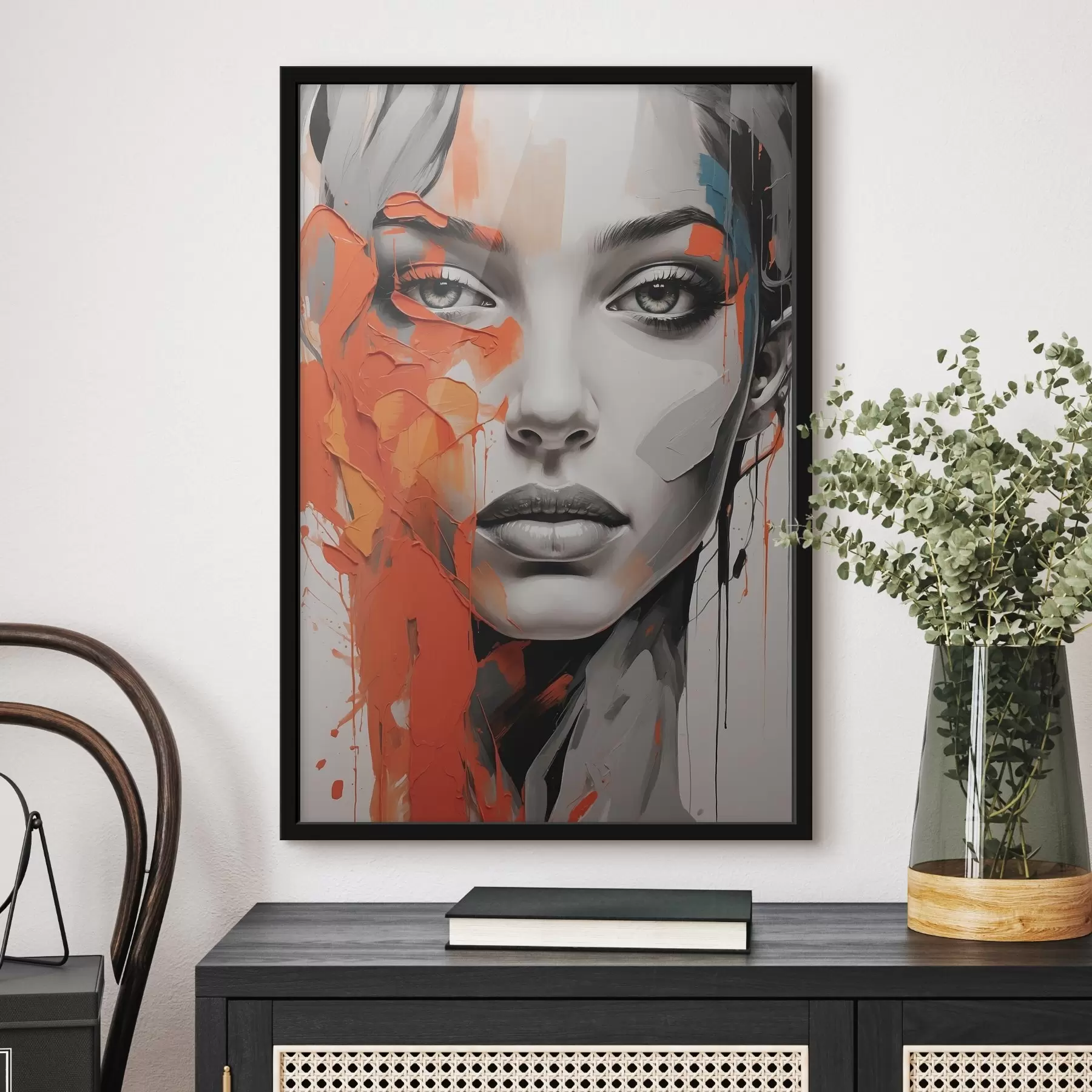 murales de pared Cara de niña al óleo f41764