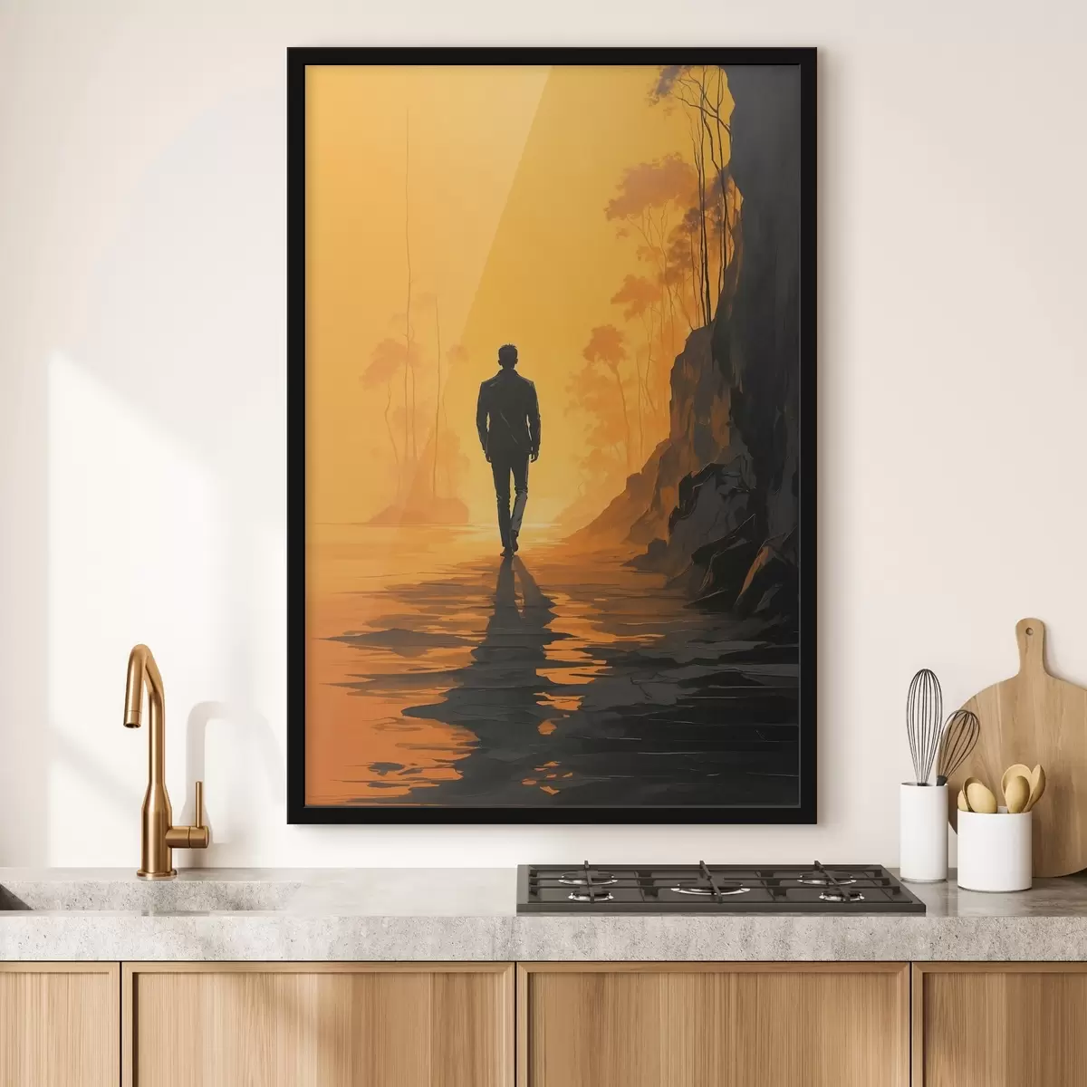 Poster Hombre caminando hacia el sol f41767