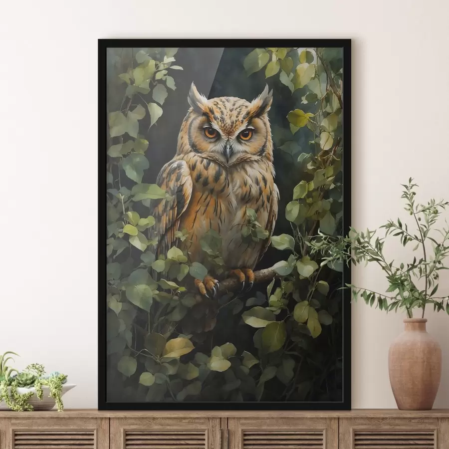 murales de pared Búho en una rama f41776