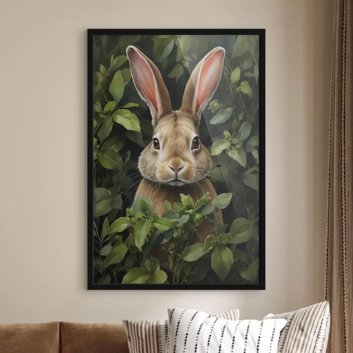 Poster Liebre en los arbustos f41779