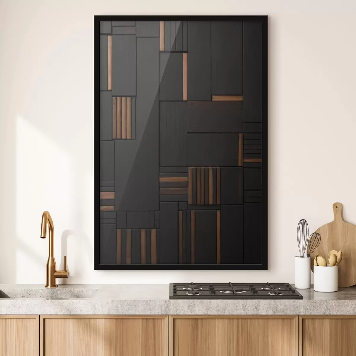 Poster Pared con la imagen de tejas de madera f41782