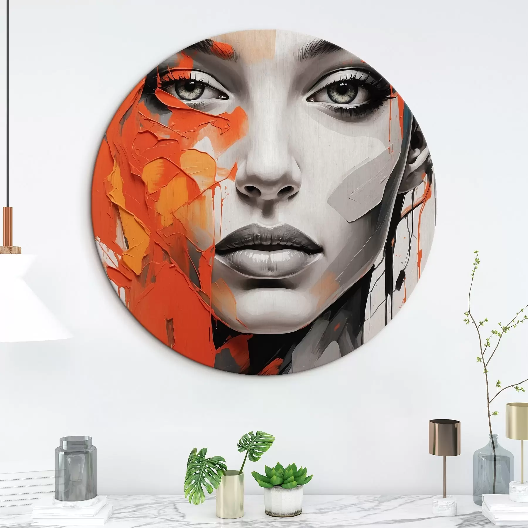 murales de pared Cara de niña al óleo r41764