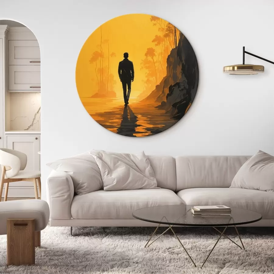 murales de pared Hombre caminando hacia el sol r41767