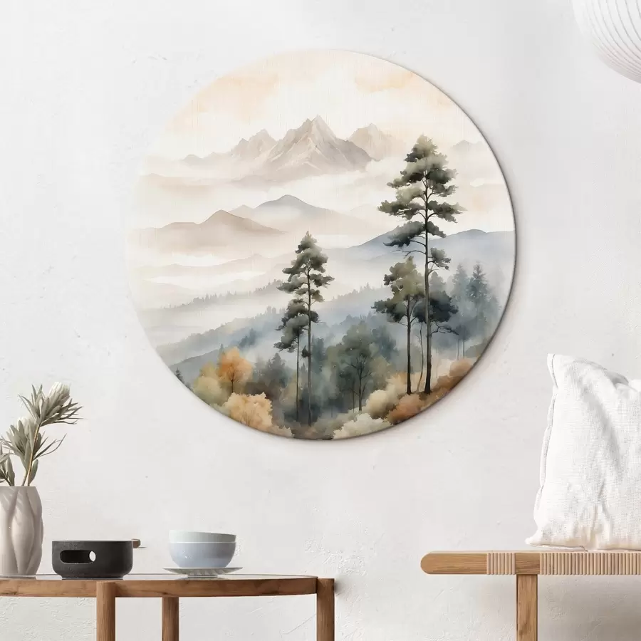 murales de pared Bosque con niebla r41780