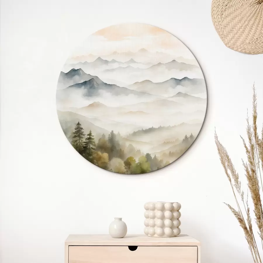 murales de pared Montañas en la niebla r41781
