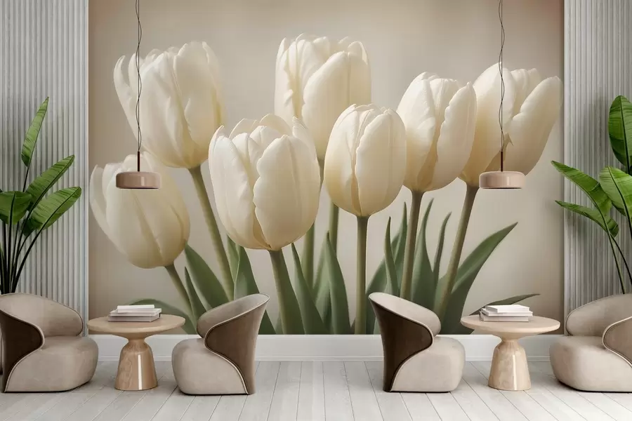 murales de pared Delicado ramo de tulipanes w02616