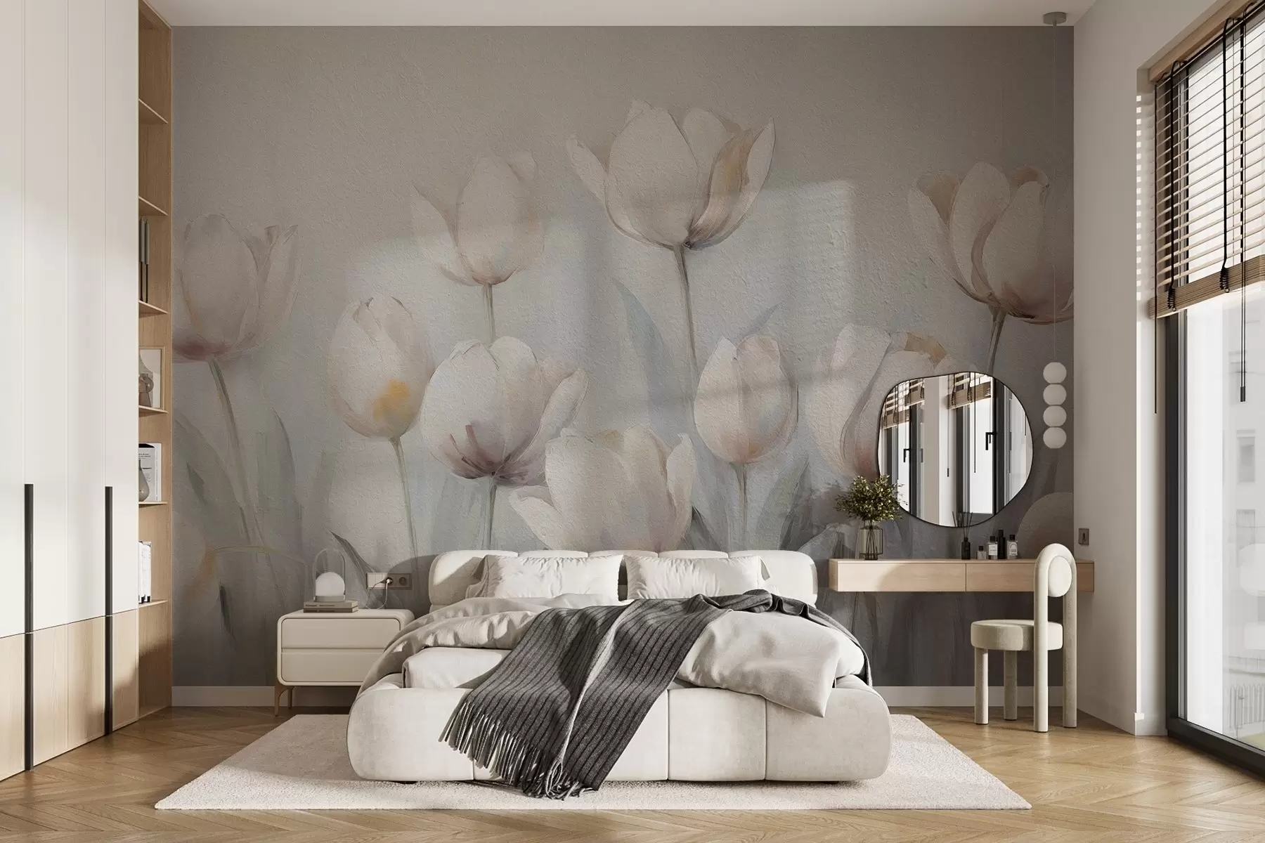 murales de pared Tulipanes en estilo grunge w02618