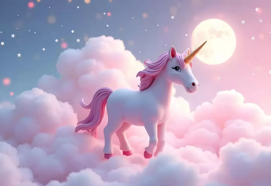 murales de pared Unicornio en las nubes w02620