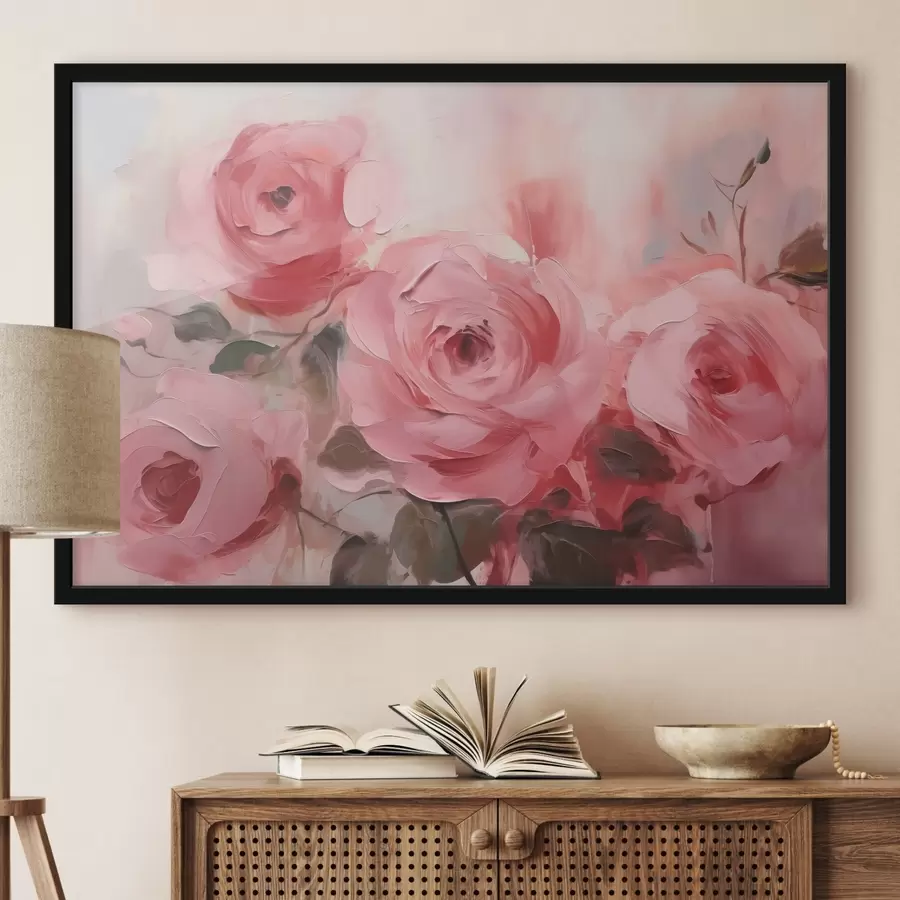 murales de pared Pintura abstracta imitación de rosas f42138