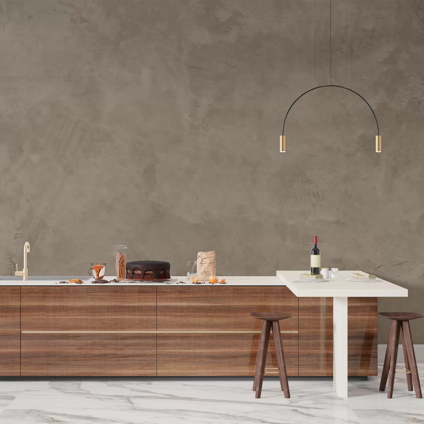 murales de pared Fondo marrón y beige con efecto de muro de hormigón w02553v3