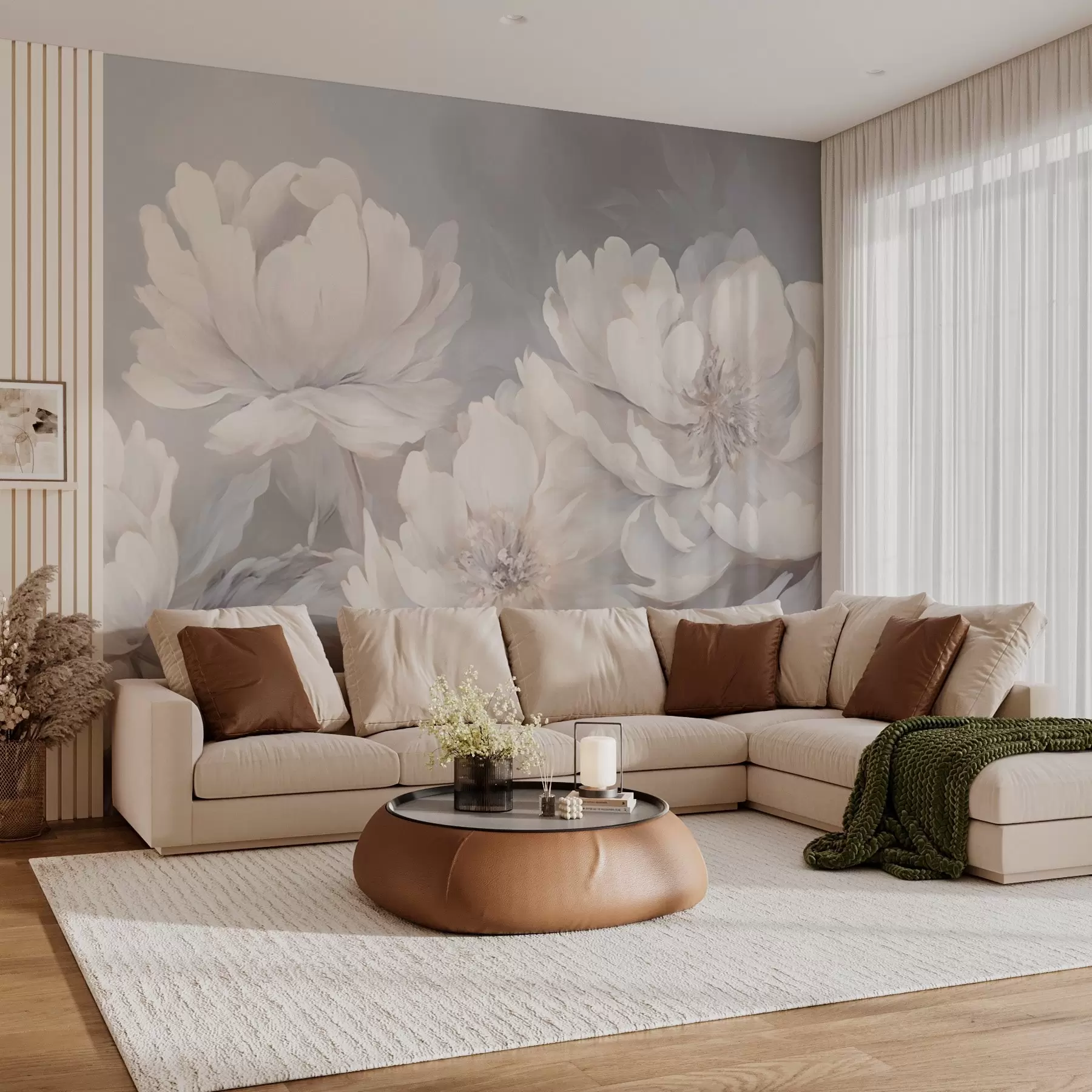 murales de pared Peonías grandes claras w02572