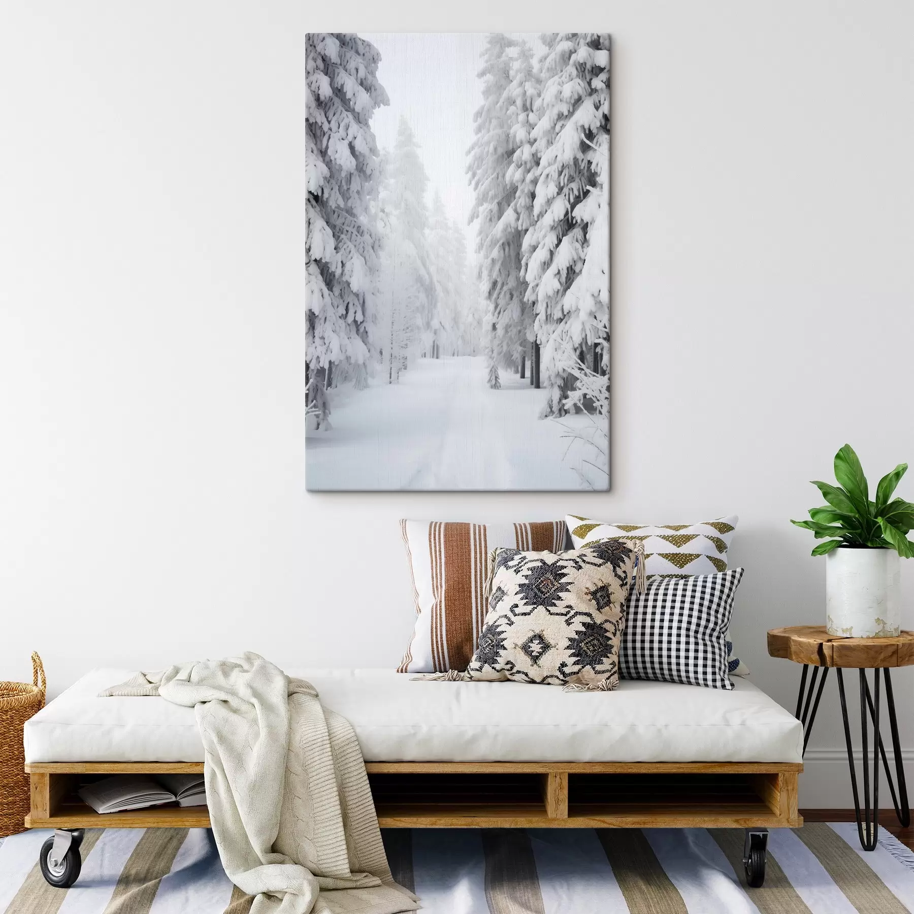 murales de pared Bosque invernal en la nieve s42153