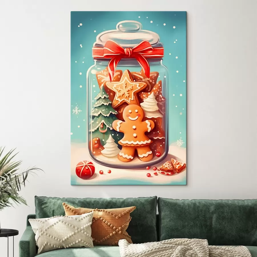 murales de pared Galletas navideñas en un tarro festivo s42156