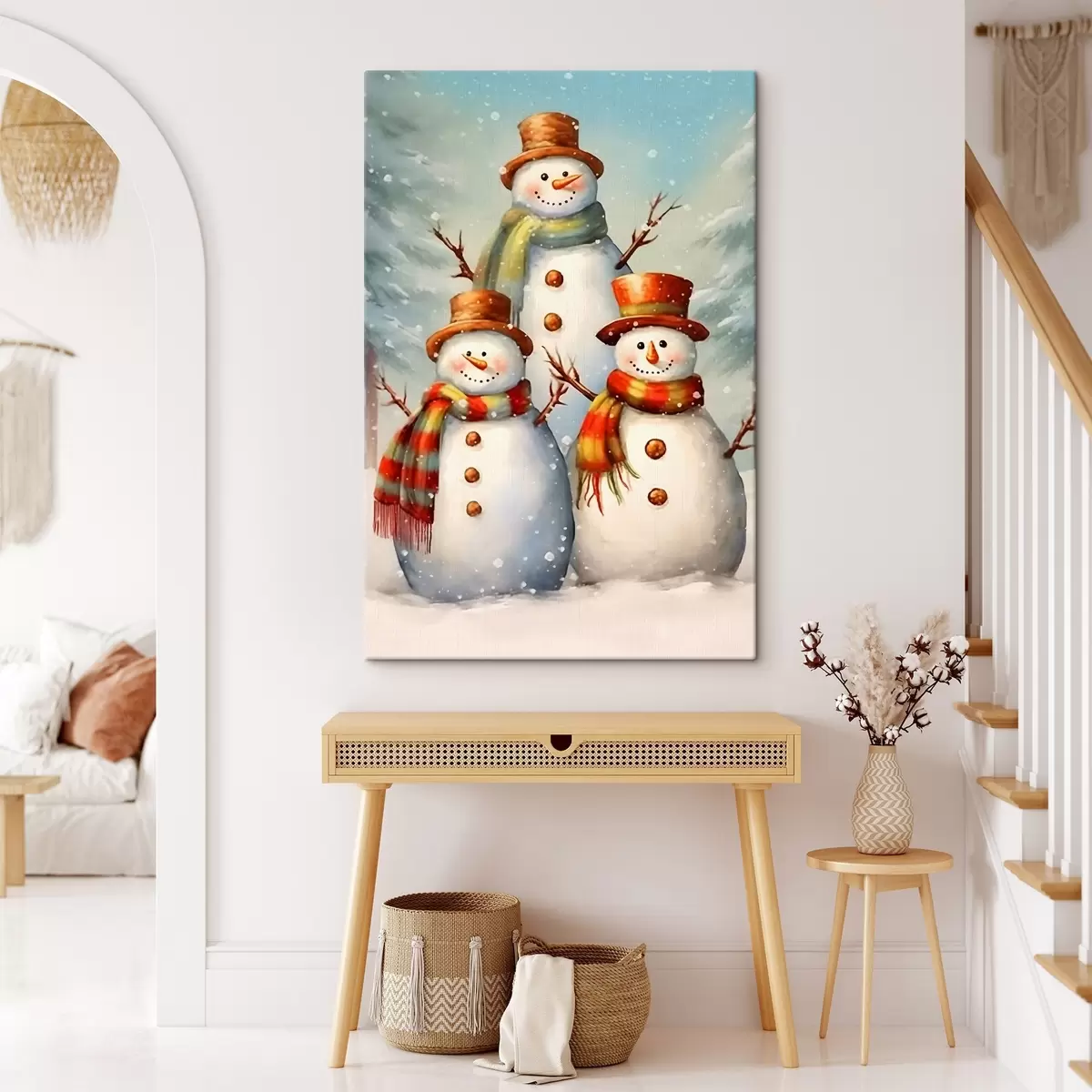 murales de pared Muñecos de nieve en invierno s42170