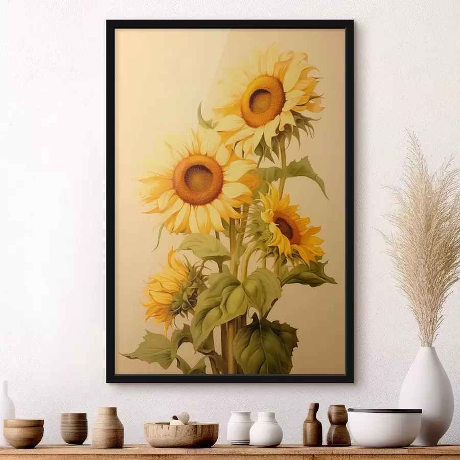 murales de pared Girasoles a la luz del sol f42155
