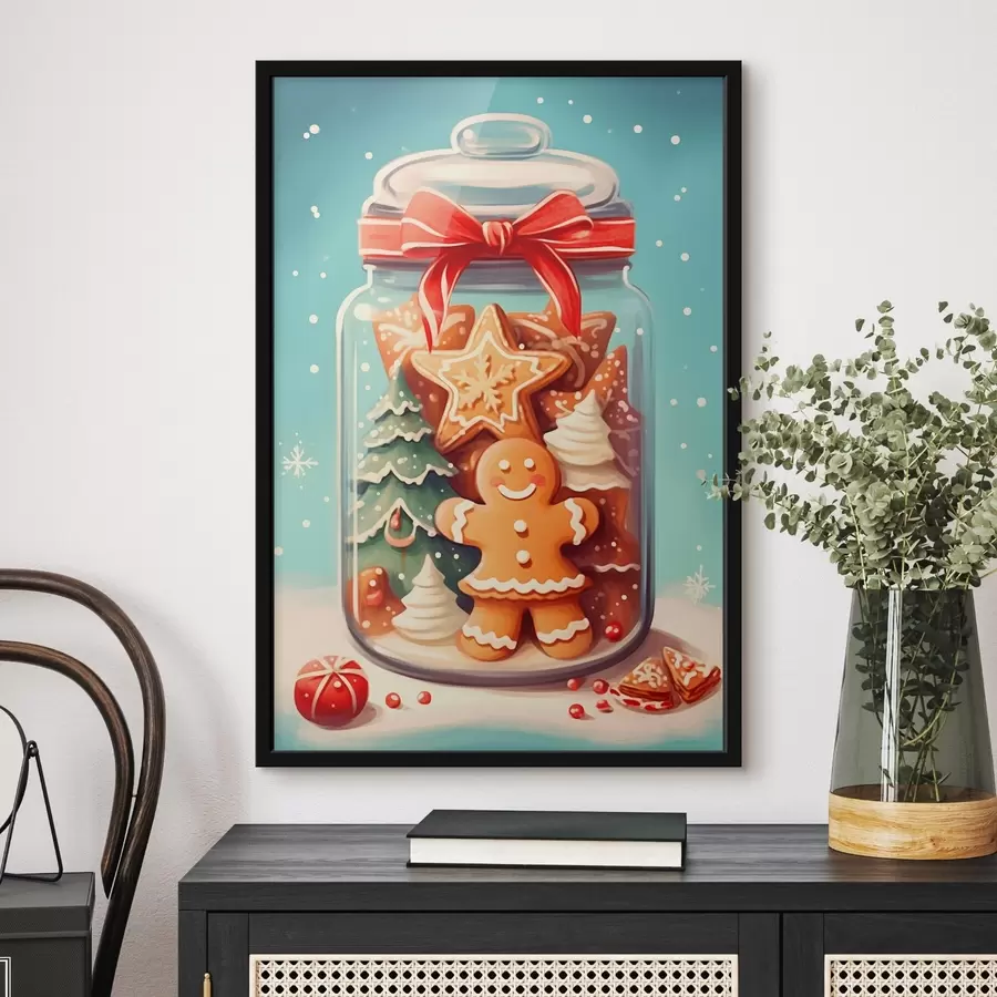 murales de pared Galletas navideñas en un tarro festivo f42156