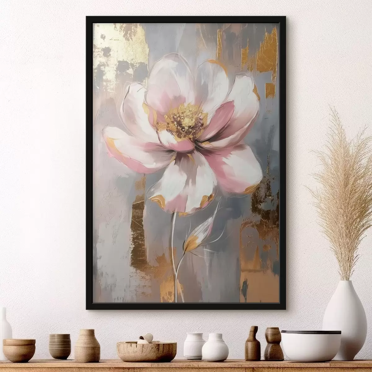 Poster Flor sobre fondo abstracto f42167