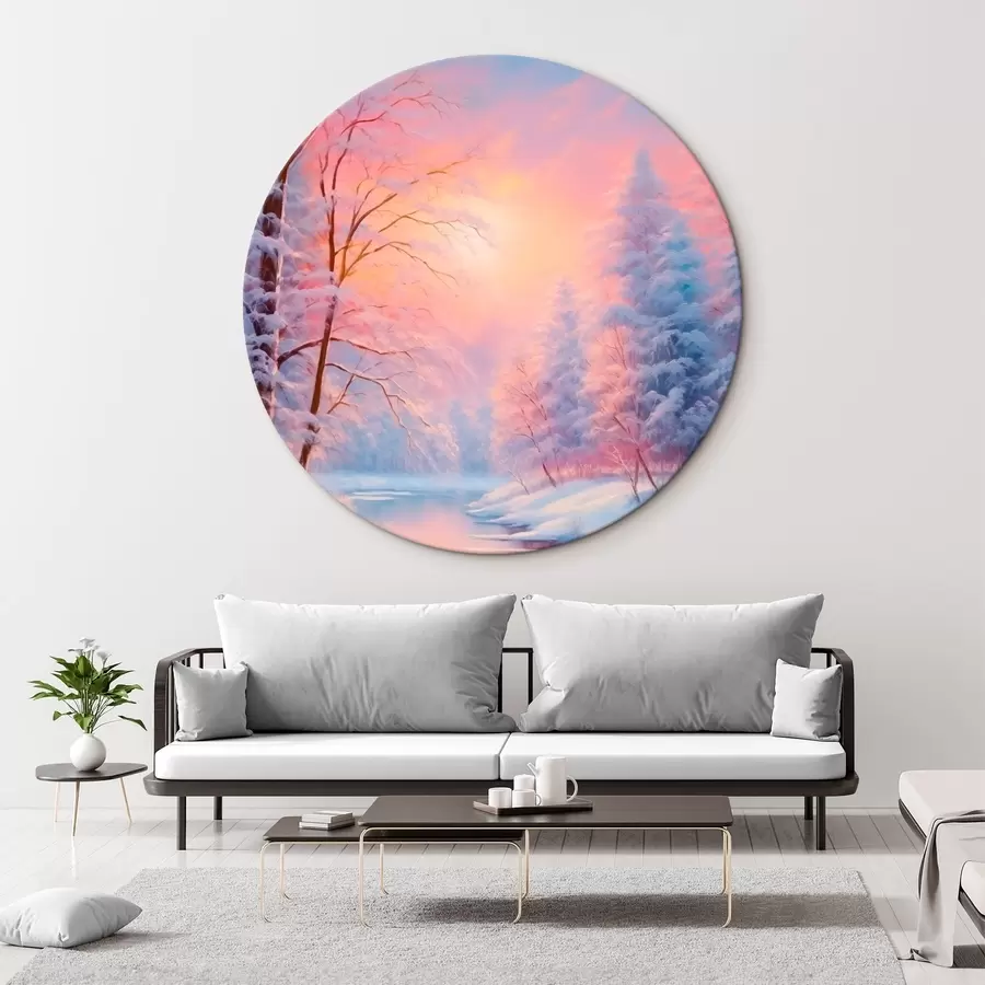 murales de pared Cuento de invierno junto al río r42149