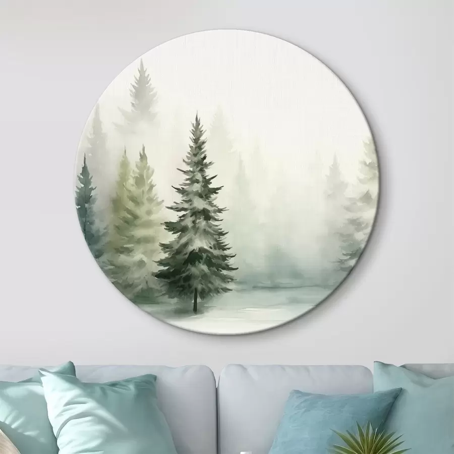 murales de pared Bosque brumoso de abetos r42154