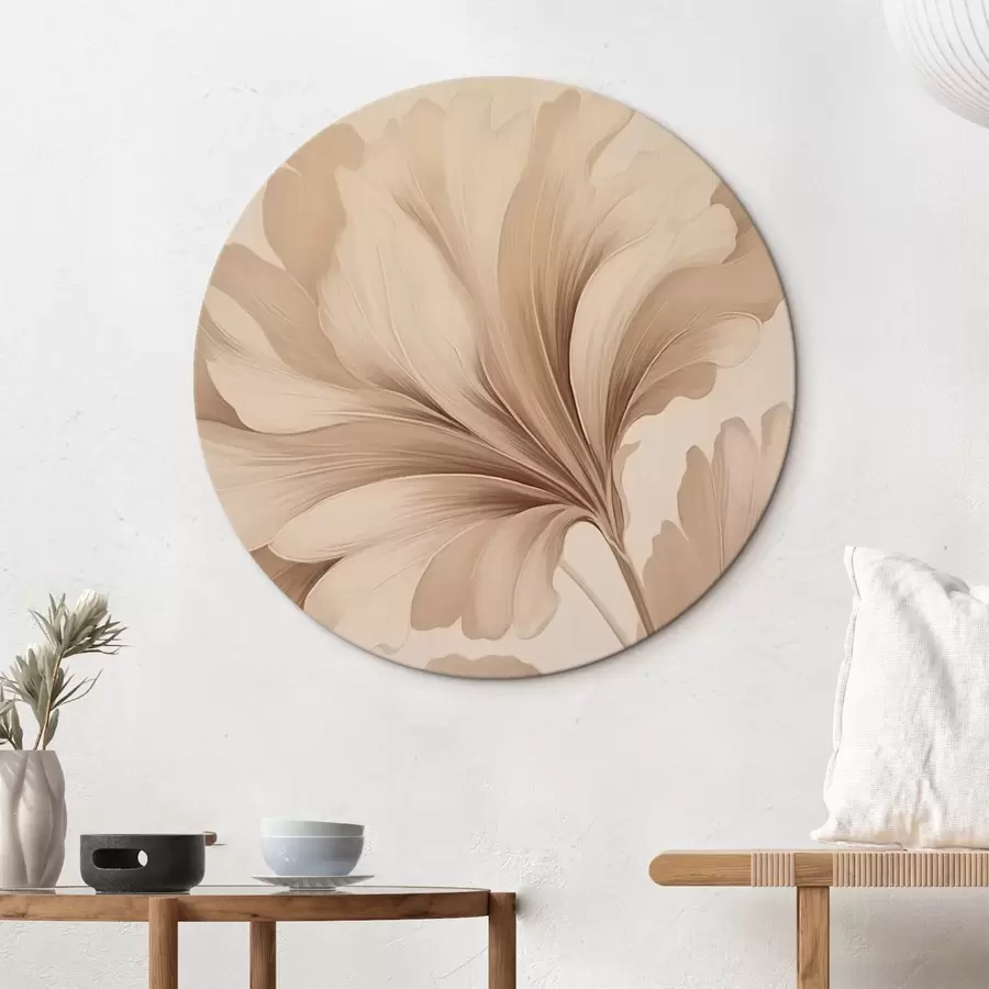 murales de pared Hojas beige con curvas suaves r42161