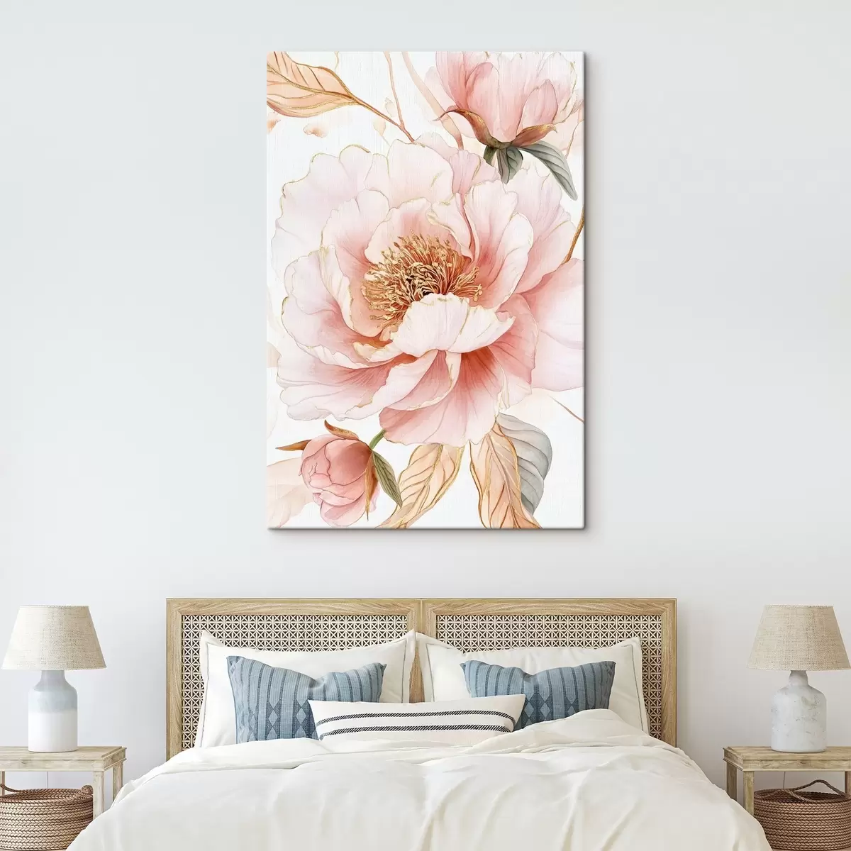 murales de pared Peonías estilo acuarela, colores rosas s42200