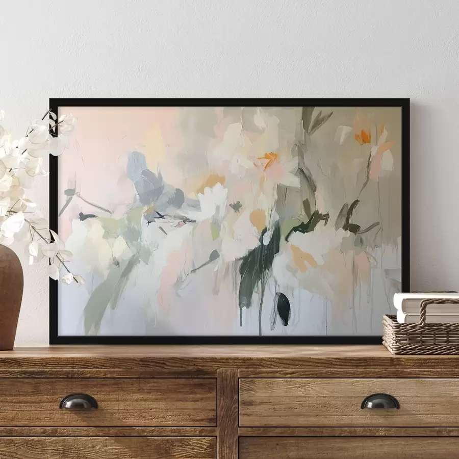 murales de pared Dibujo abstracto, estilo acrílico, colores naturales suaves f42204