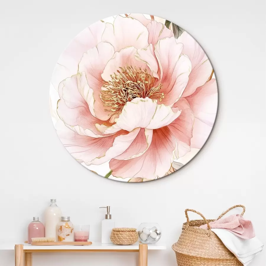 murales de pared Peonías estilo acuarela, colores rosas r42200