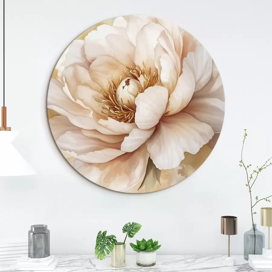 murales de pared Dibujo de flor de peonía, estilo acrílico r42202