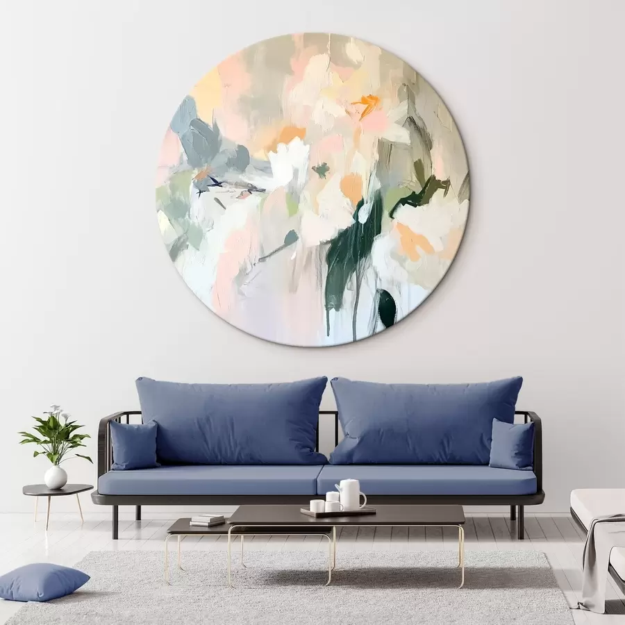 murales de pared Dibujo abstracto, estilo acrílico, colores naturales suaves r42204