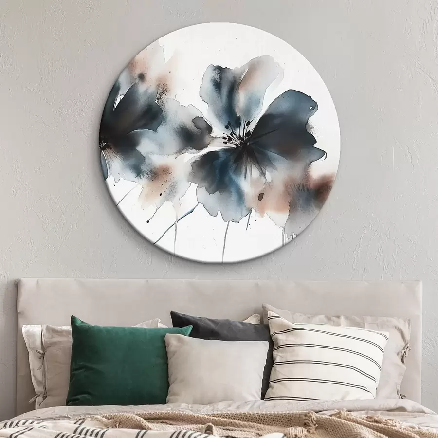 murales de pared Flores estilo acuarela, colores azules r42208