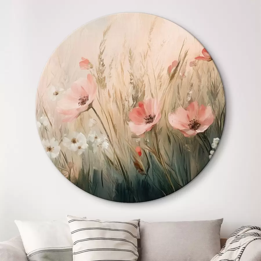 murales de pared Flores en el prado, estilo rústico, acrílico r42209