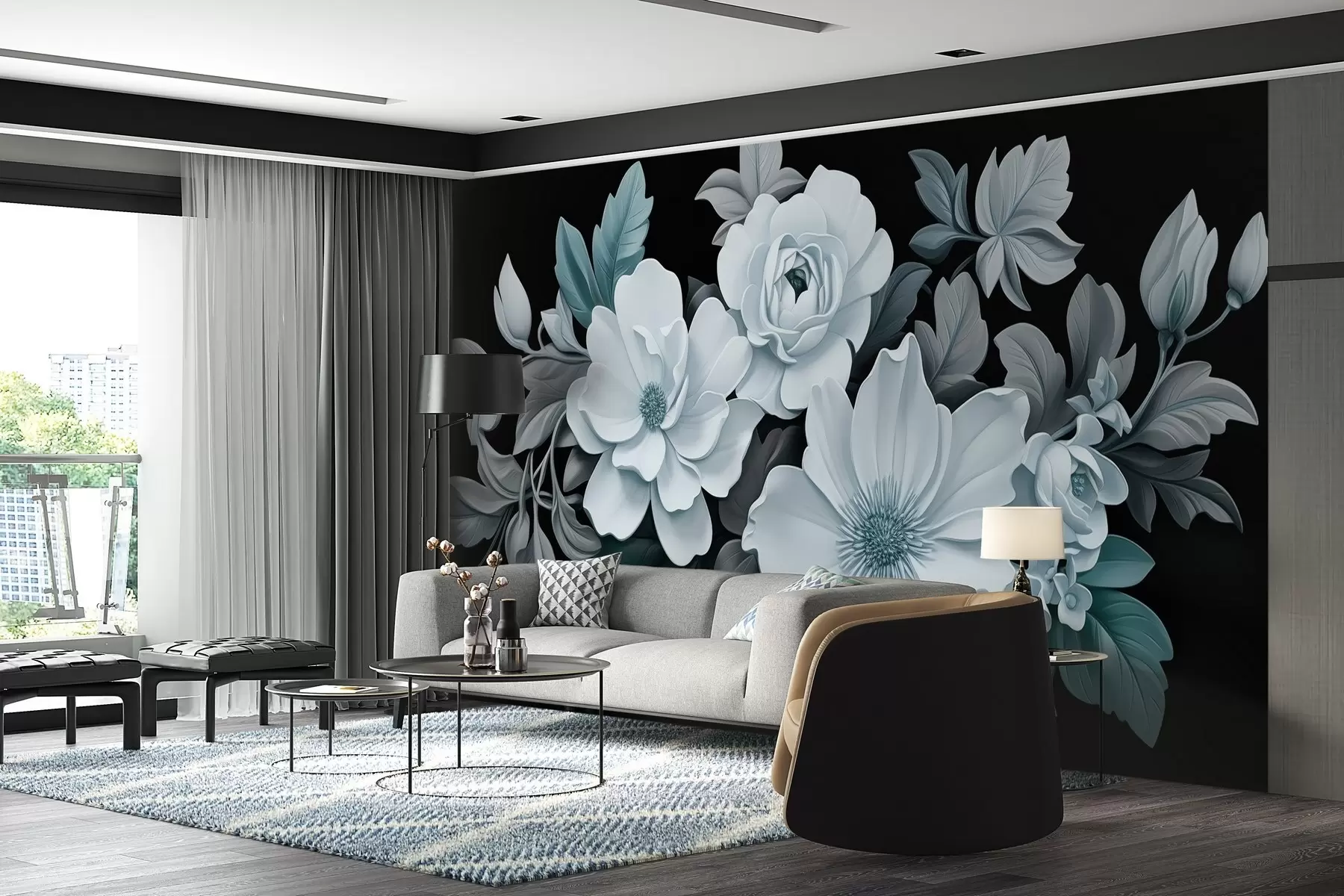 murales de pared Exuberante arreglo floral w02602v1