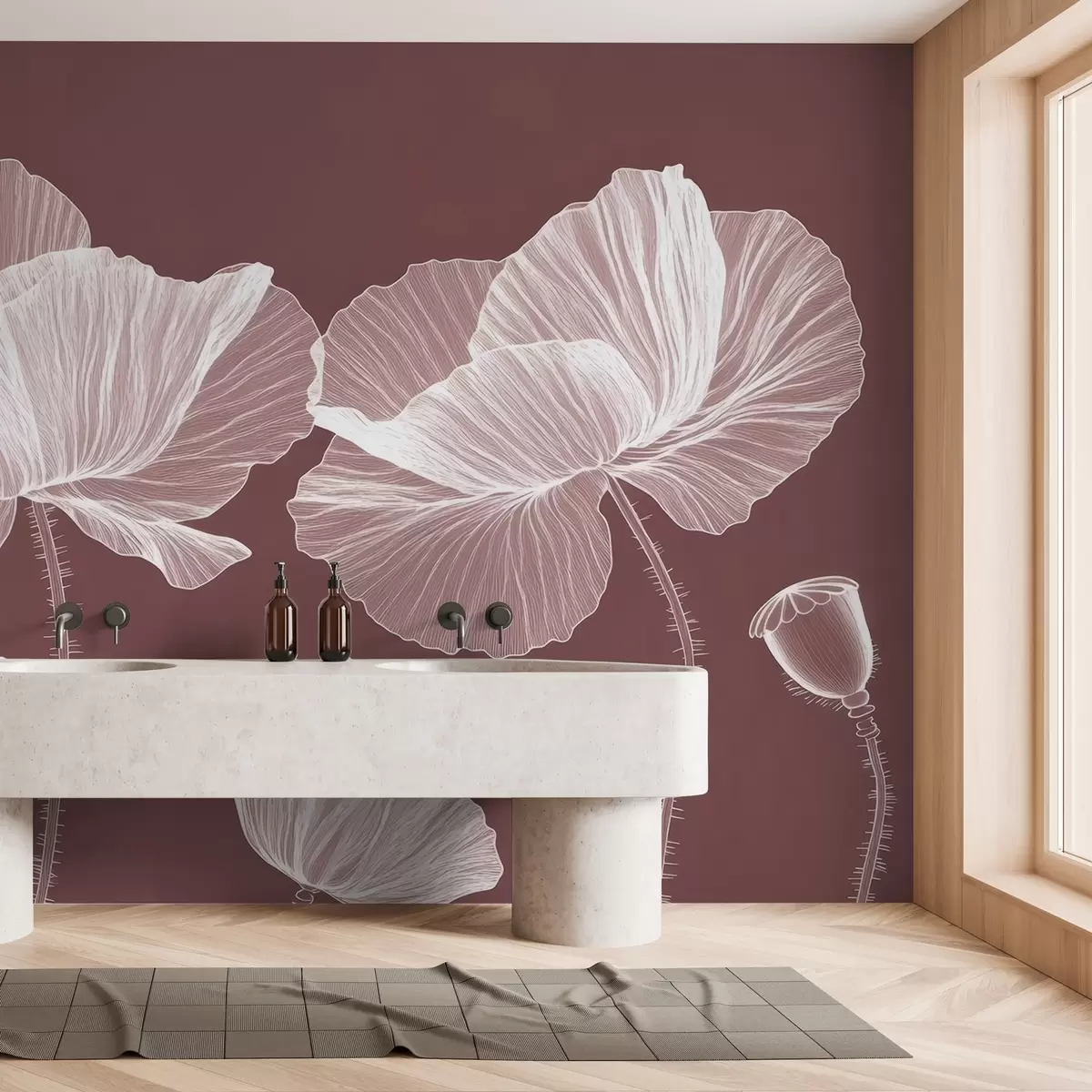 murales de pared Amapolas silvestres pintadas w02622v1